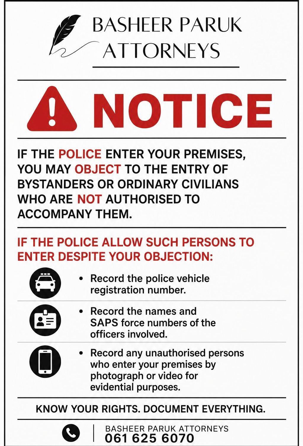 Police enter your premises, page 1
