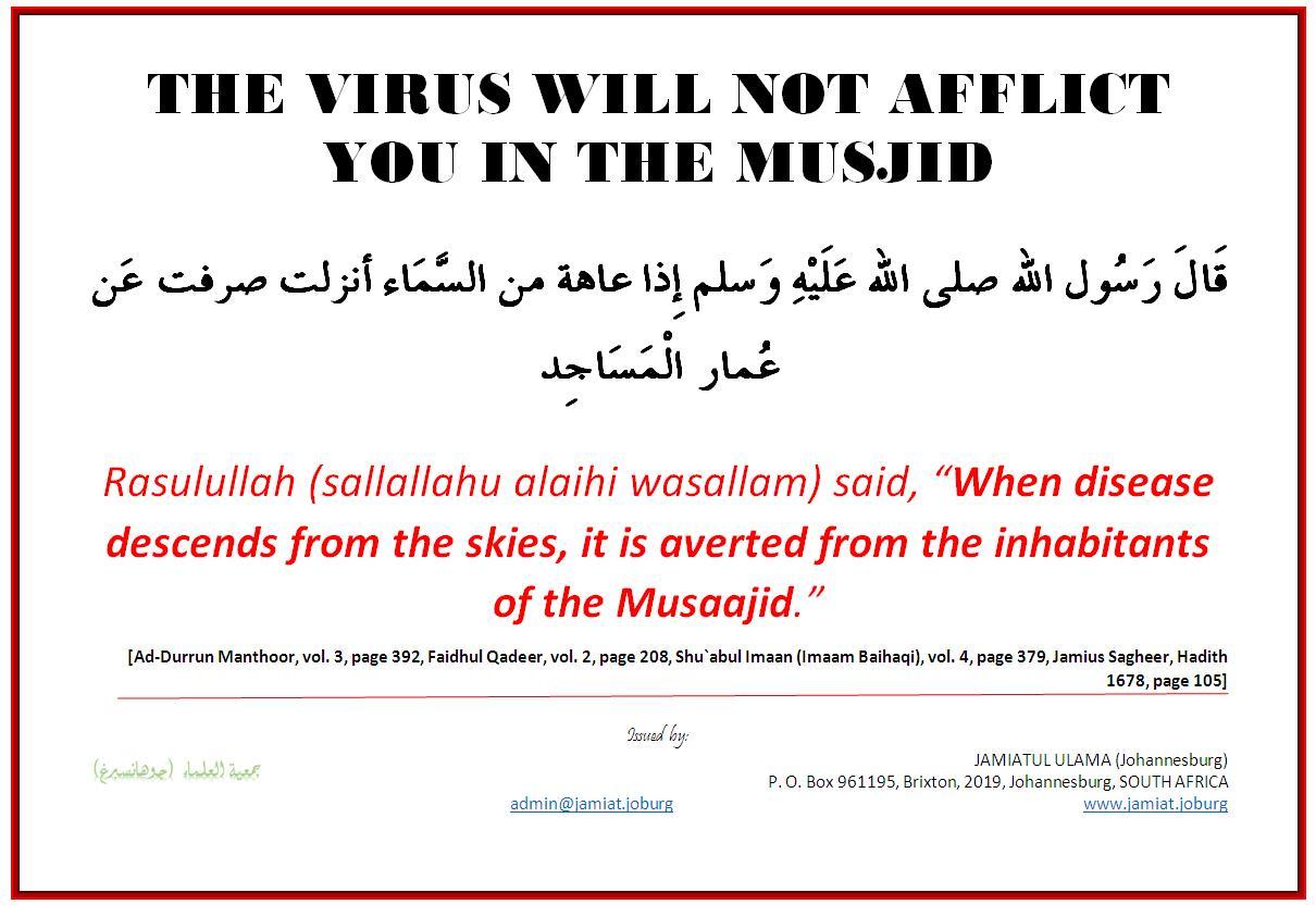 THE VIRUS WILL NOT AFFLICT YOU IN THE MUSJID, page 1